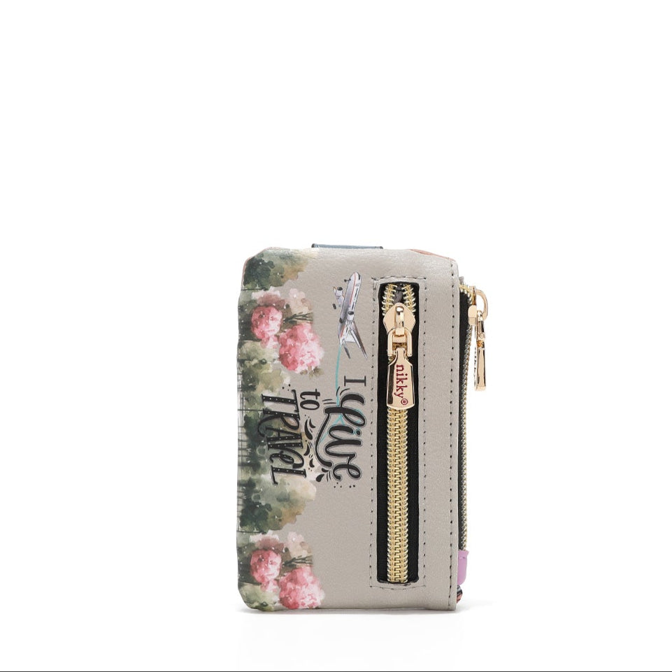 MINI CARD HOLDER WITH CLOSURE (<tc>I LIVE TO TRAVEL</tc>)