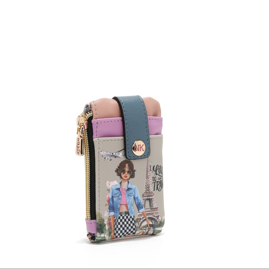 MINI CARD HOLDER WITH CLOSURE (<tc>I LIVE TO TRAVEL</tc>)