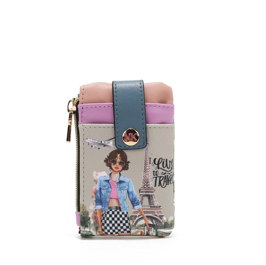 MINI CARD HOLDER WITH CLOSURE (<tc>I LIVE TO TRAVEL</tc>)