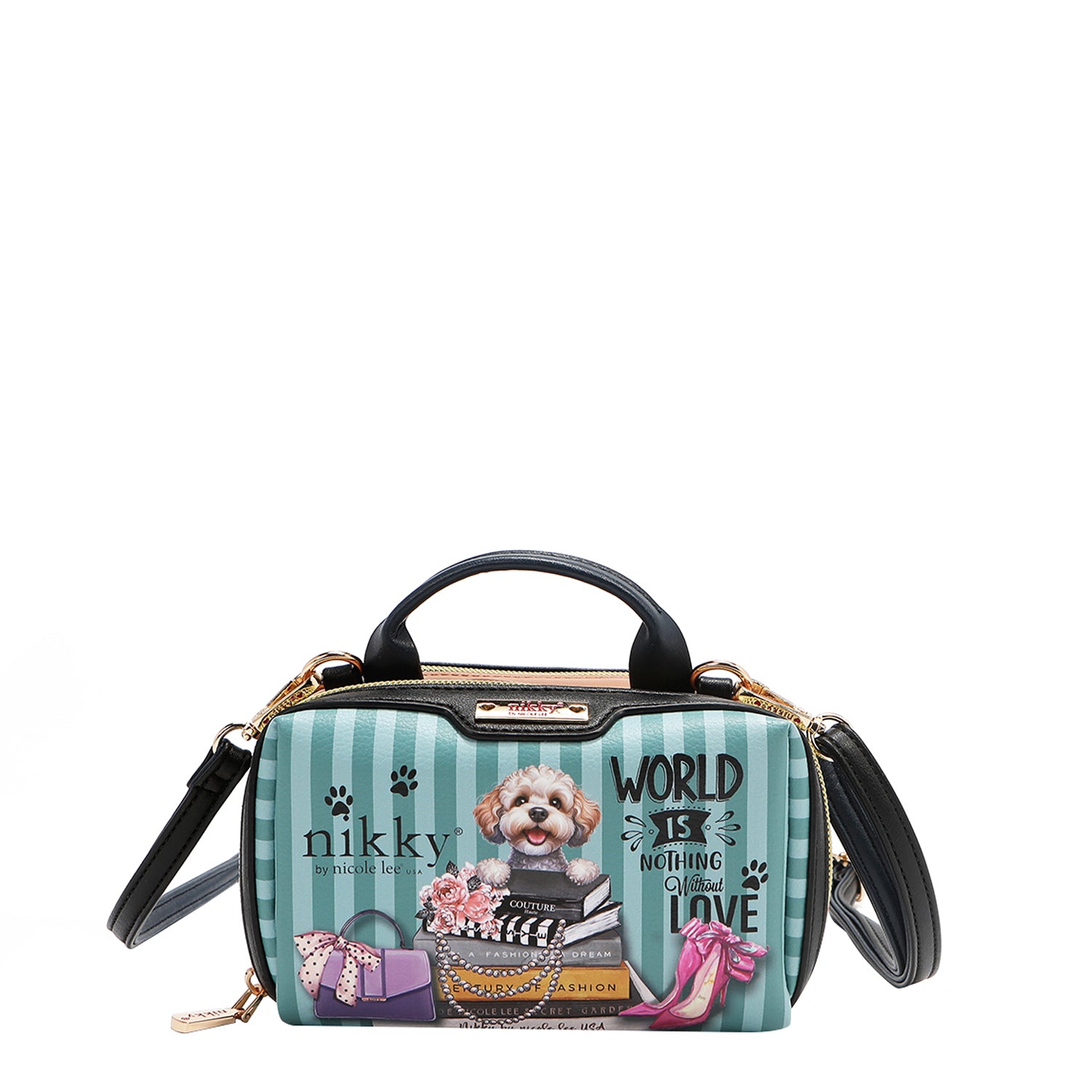 BOSTON MINI BOLSA CROSSBODY COM ZÍPER DUPLO (SIGNIFICADA PARA TE AMAR)