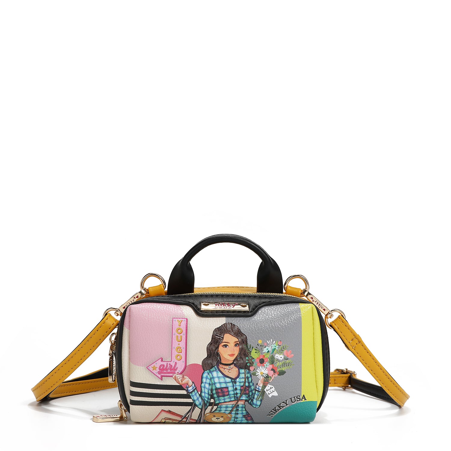 BOSTON MINI BOLSA CROSSBODY COM ZÍPER DUPLO (<tc>NIKKY GOES SHOPPING</tc>)