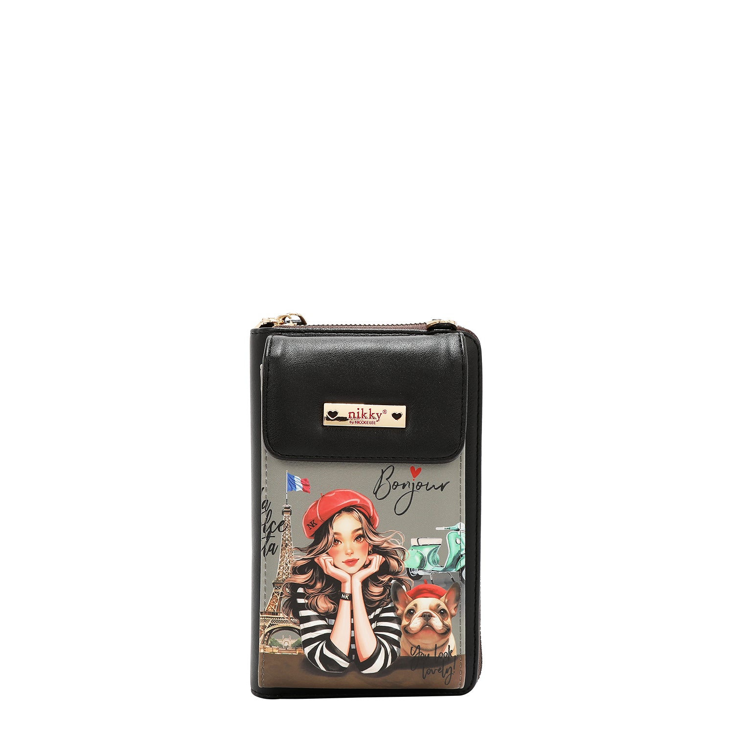 BOLSA DE OMBRO/CARTEIRA PARA CELULAR (<tc>EIFFEL DREAMS</tc>)