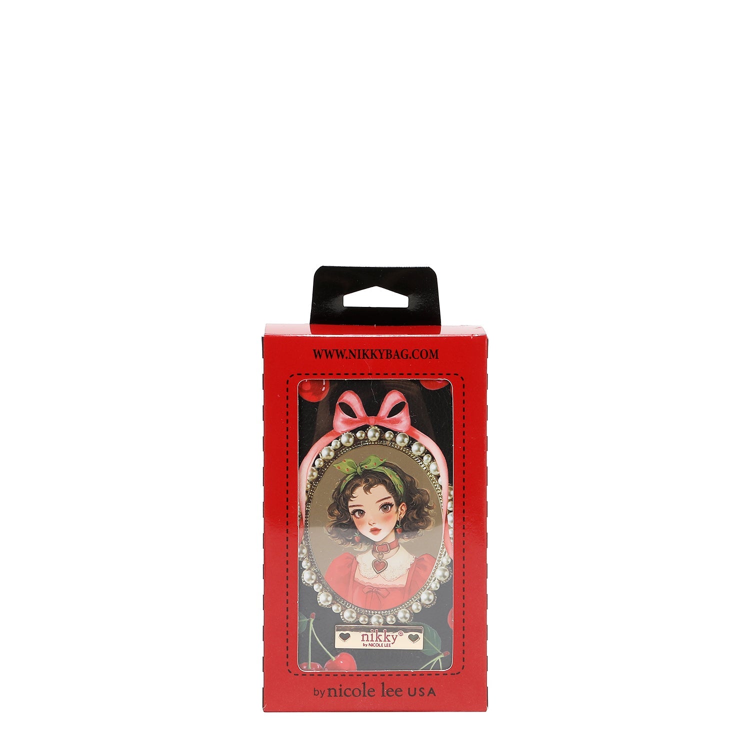 MITTELGROSSE GELDBÖRSE MIT DOPPELREISSVERSCHLUSS (<tc>CHERRY LIPS</tc>-SCHWARZ)