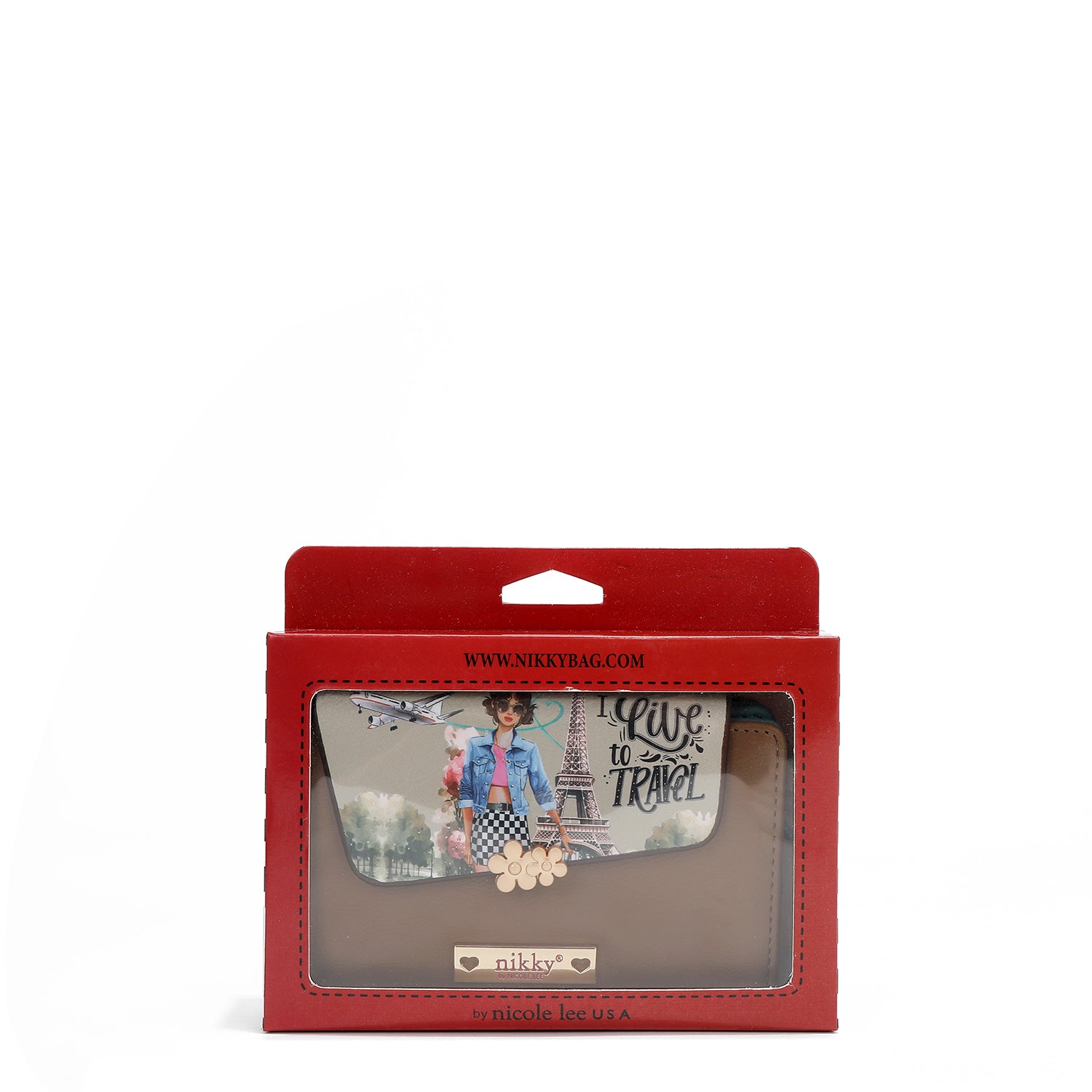 CARTEIRA PEQUENA DOBRÁVEL <tc>NIKKY</tc> (<tc>I LIVE TO TRAVEL</tc>)