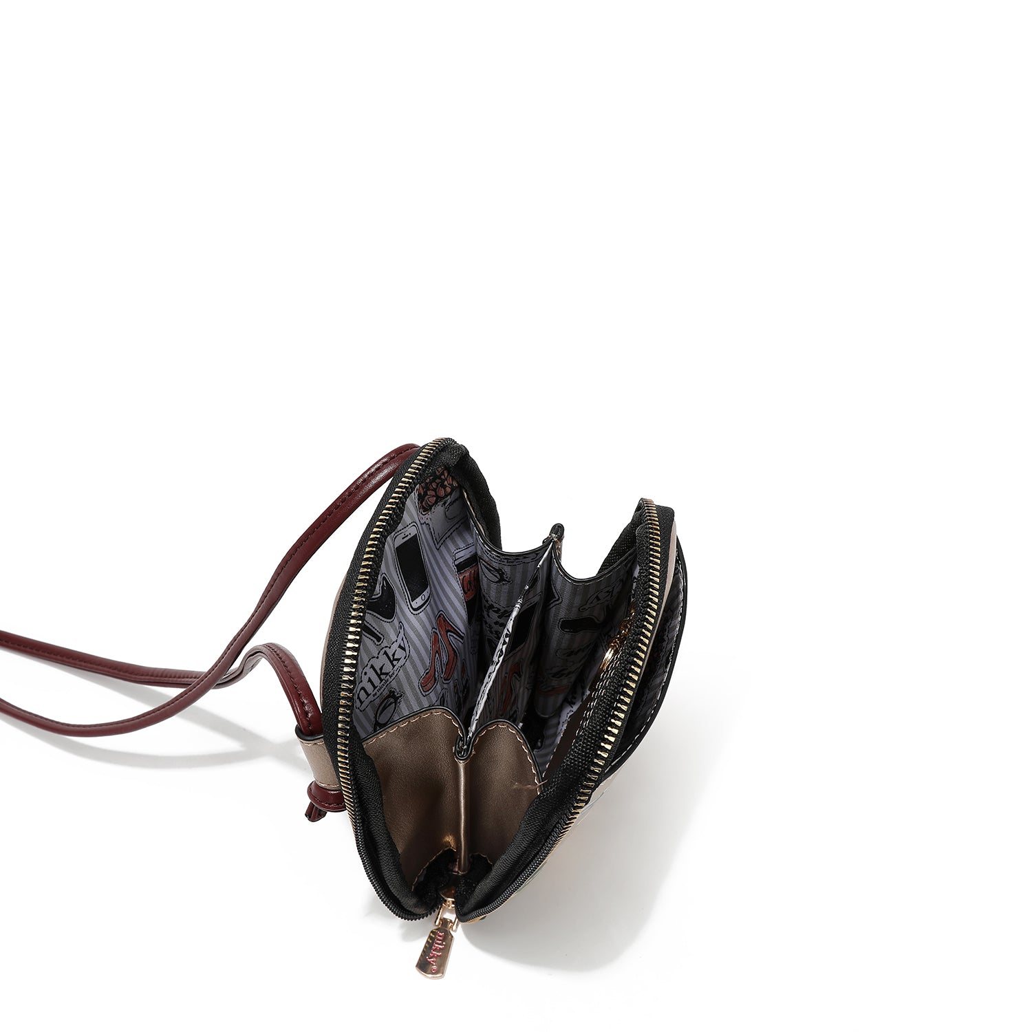 SAC BANDOULIÈRE AVEC FERMETURE ÉCLAIR POUR TÉLÉPHONE/PORTEFEUILLE (<tc>I LIVE TO TRAVEL</tc>)