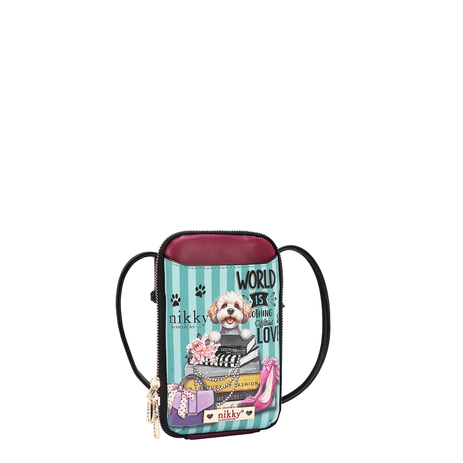 BOLSA CROSSBODY COM ZÍPER PARA TELEFONE/CARTEIRA (SIGNIFICADA PARA TE AMAR)