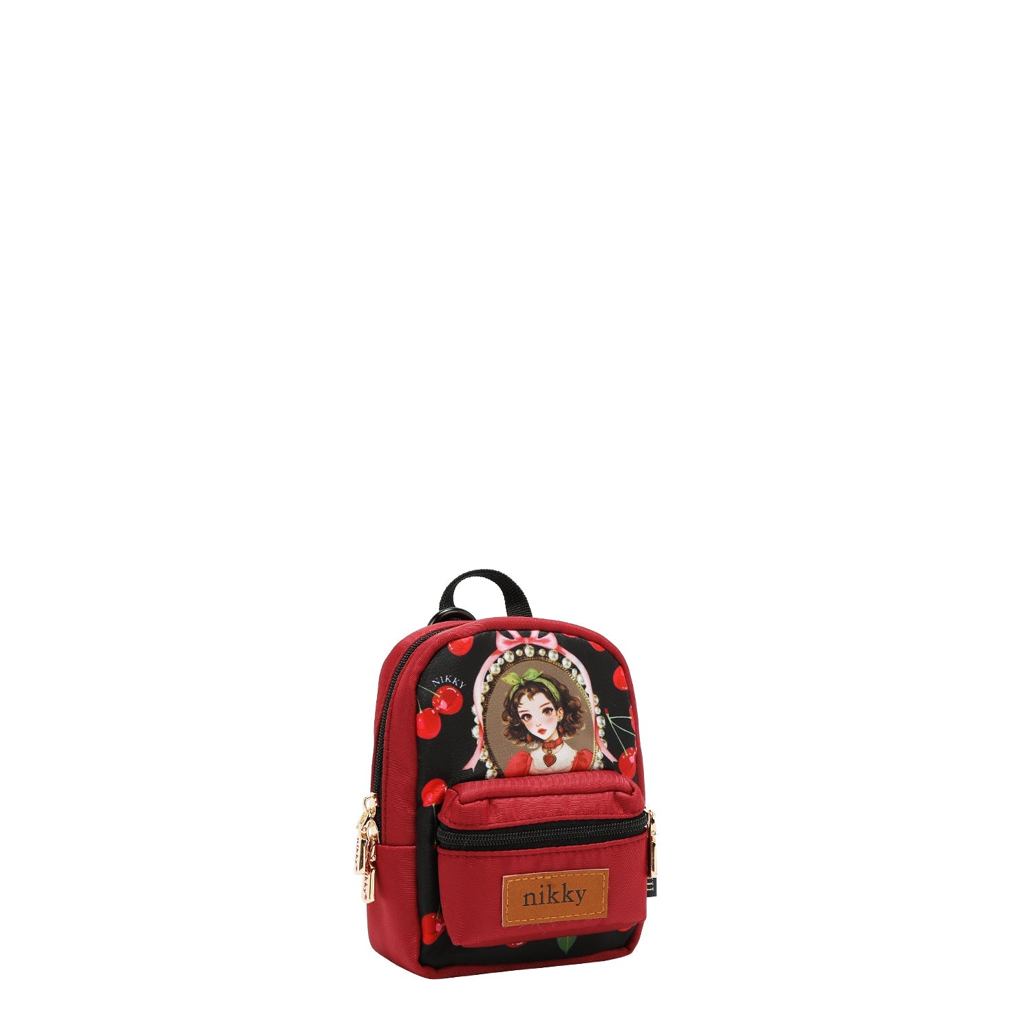 MINI BACKPACK WALLET (CHERRY LIPS-BLACK)