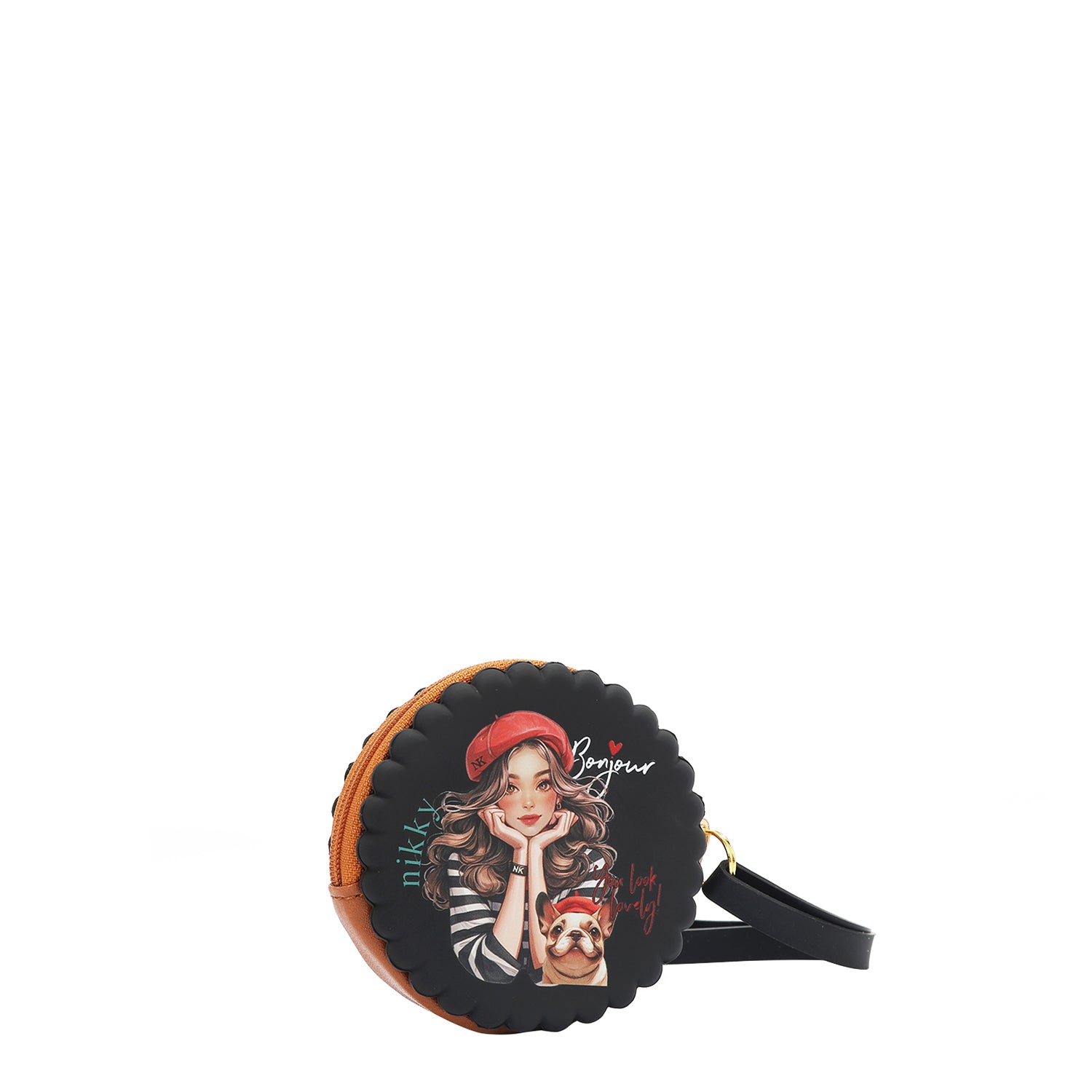 CASSA ROTONDA IN SILICONE CON BRACCIALE (<tc>EIFFEL DREAMS</tc> NERO)