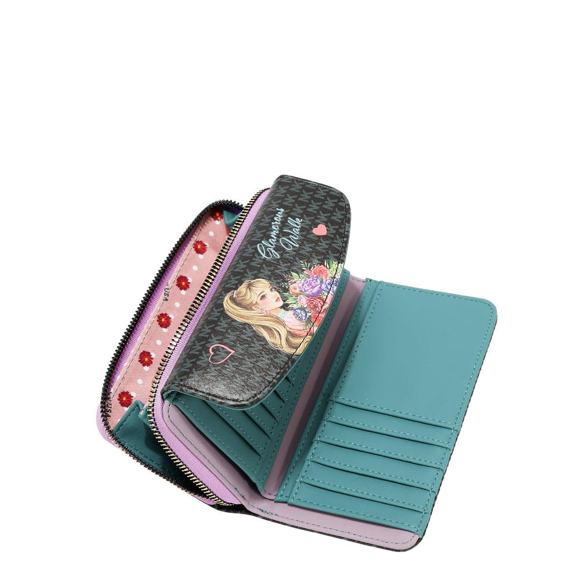 PORTAFOGLIO CON CERNIERA E PATTA (GLAMOROUS WALK-WHITE)