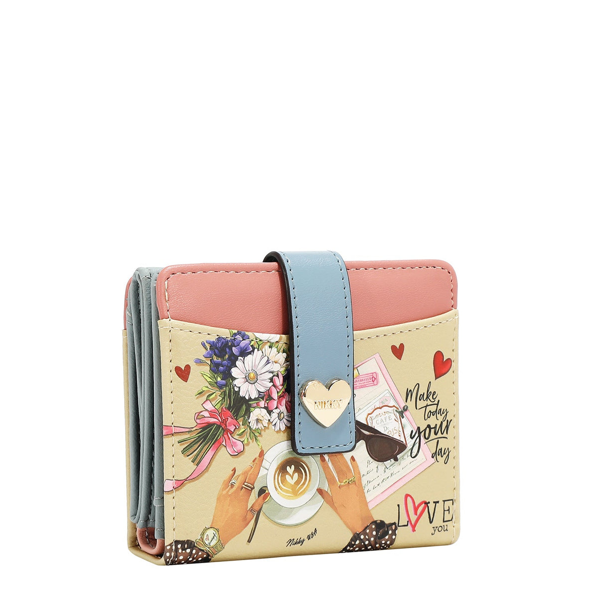 CARTERA COMPACTA CON BOTON DE CORAZON (TU RECUERDO)