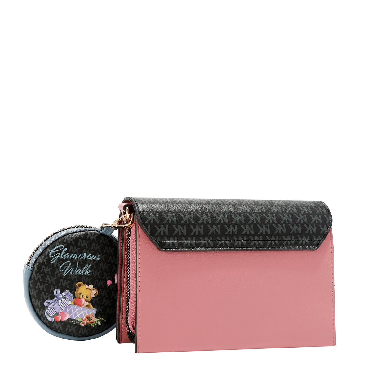 BORSA A TRACOLLA 2 PEZZI (GLAMOROUS WALK - NERO)