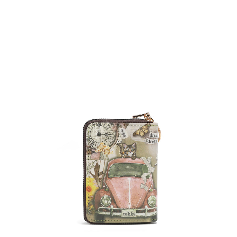 ACCORDION CARD HOLDER WITH ZIPPER