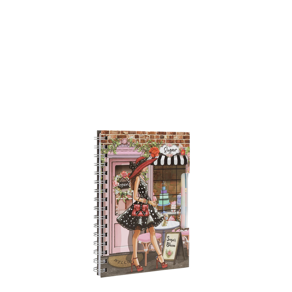 AGENDA ESPIRAL CON BOLSILLO CON CREMALLERA Y NOTAS ADHESIVAS (SUGAR DAY)