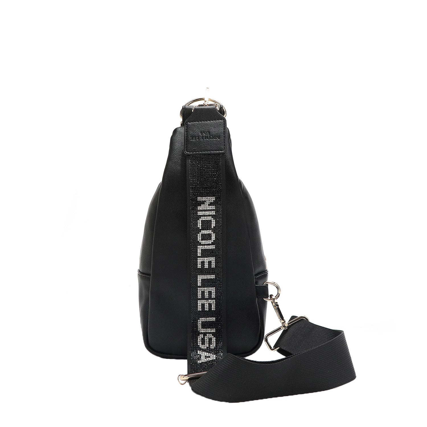 ZAINO A TRACOLLA CON FIORI DI PAILLETTES (NERO)