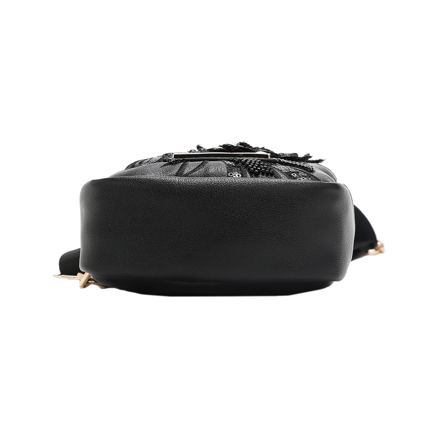 ZAINO A TRACOLLA CON FIORI DI PAILLETTES (NERO)