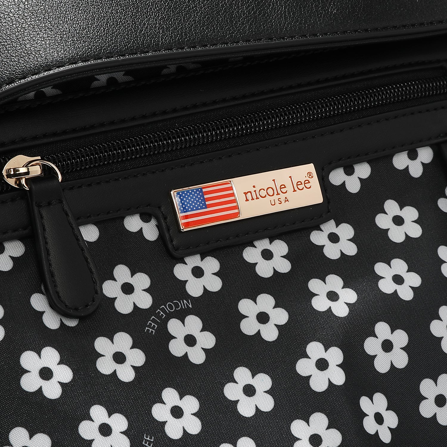 ZAINO A TRACOLLA CON FIORI DI PAILLETTES (NERO)