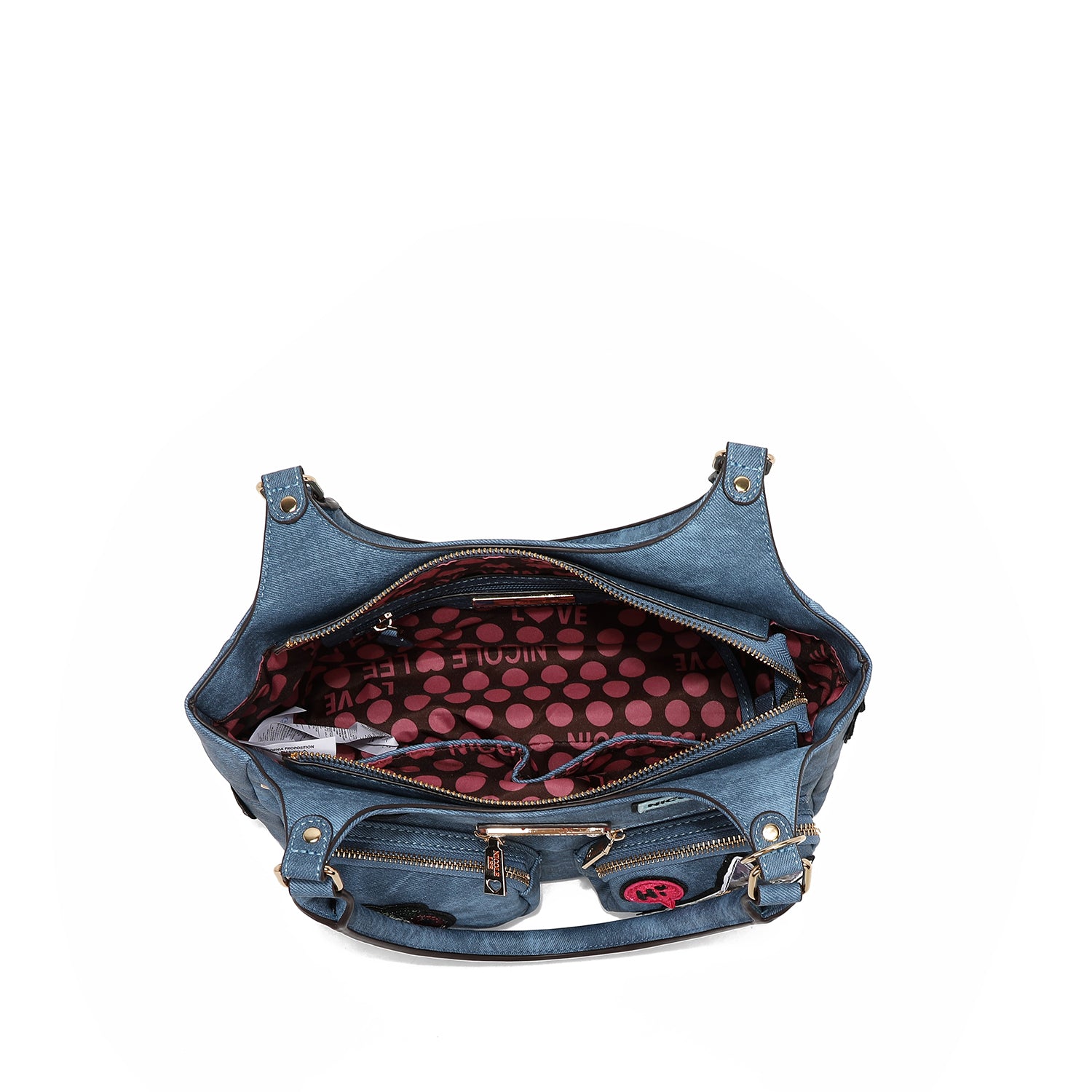 SAC BANDOULIÈRE AVEC PLUSIEURS PATCHS (MARRON)