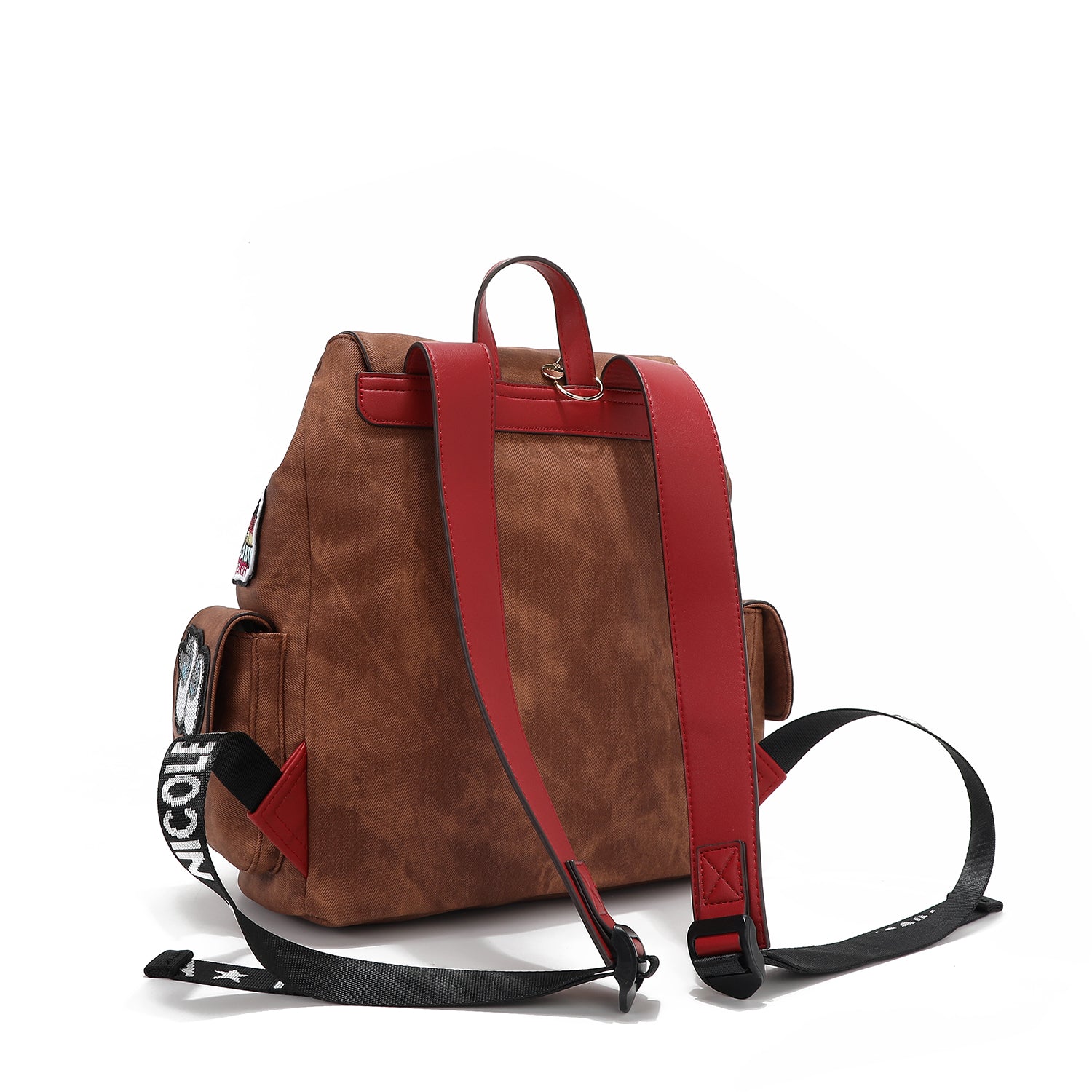 RUCKSACK MIT MEHREREN Flicken (BRAUN)