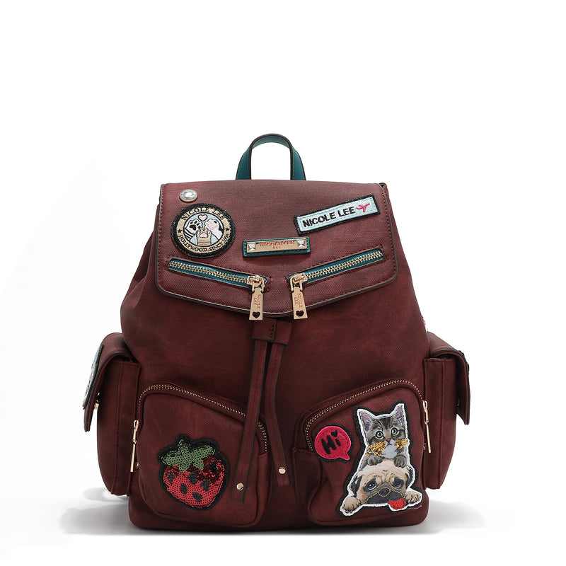 MOCHILA COM MÚLTIPLOS PATCHES (VERMELHO)