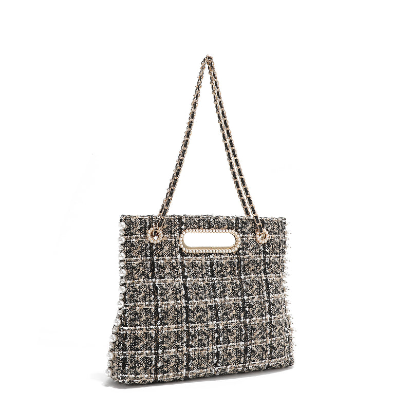 POCHETTE STILE TWEED (BEIGE)