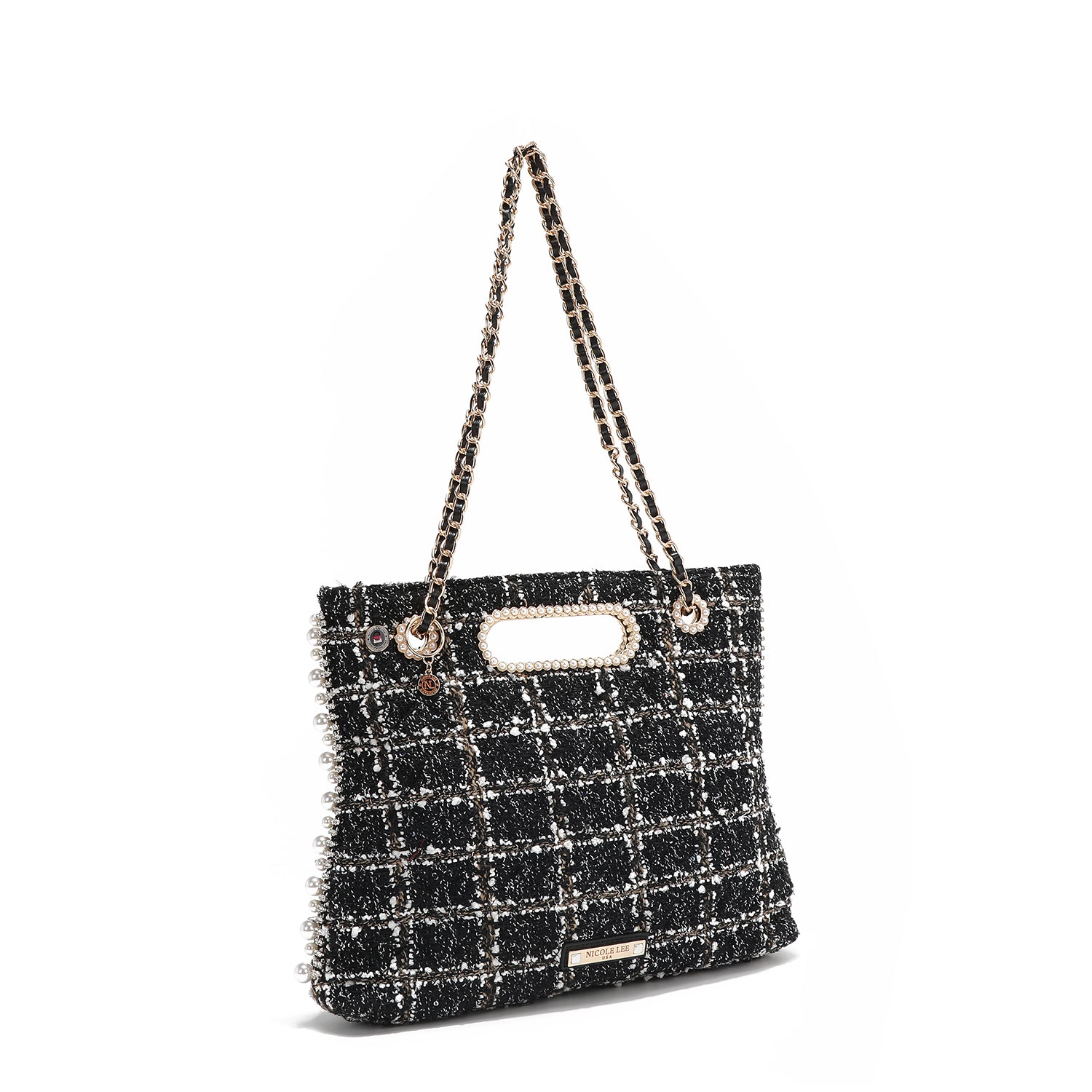 POCHETTE STILE TWEED (NERO)