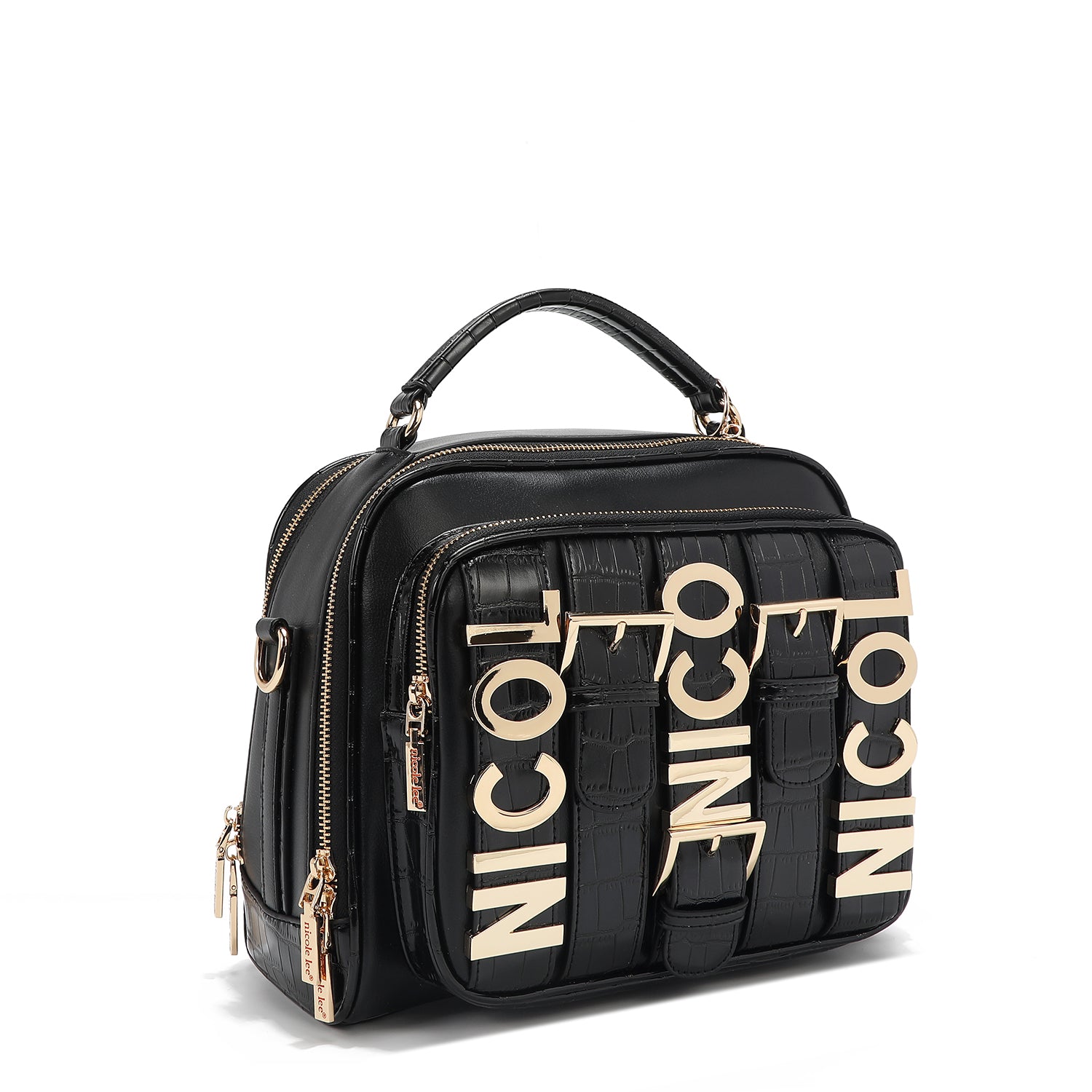 Calista -Handtasche mit oberem Griff (schwarz)