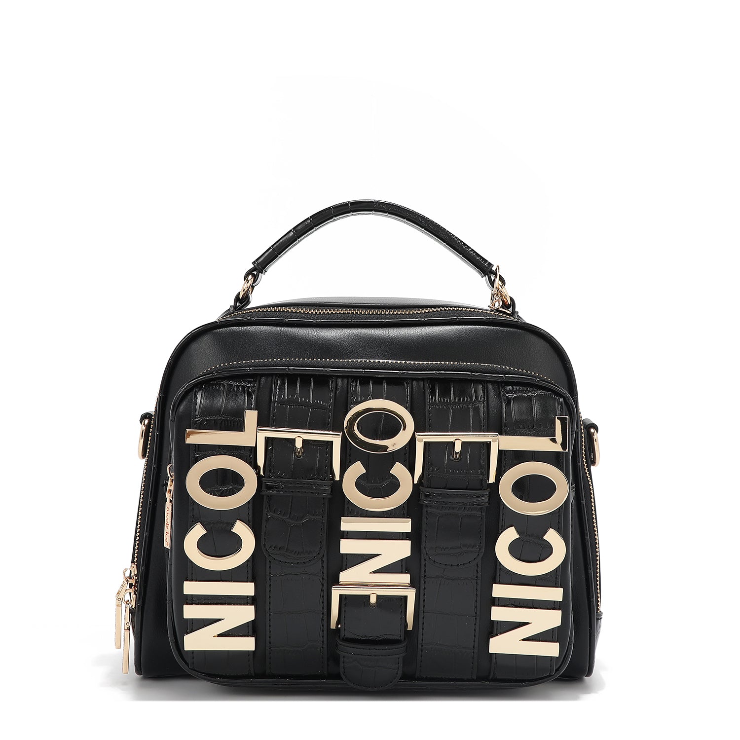 SULA カズタ　Curve leather bag n.SSign Calista Multi Pocket Handbag with Signature Nicole Lee Logo