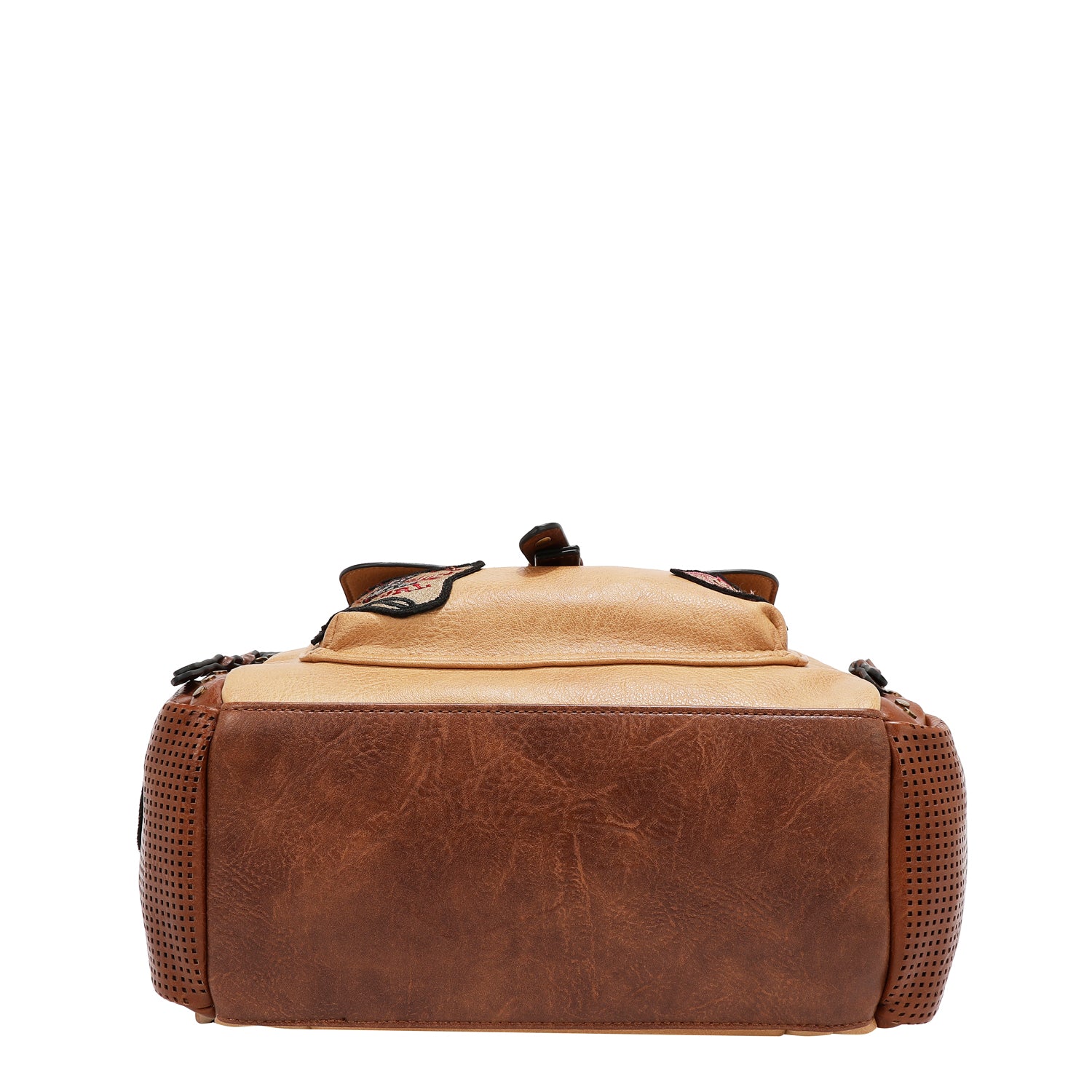 MOCHILA VINTAGE CON PARCHE (MARRON)