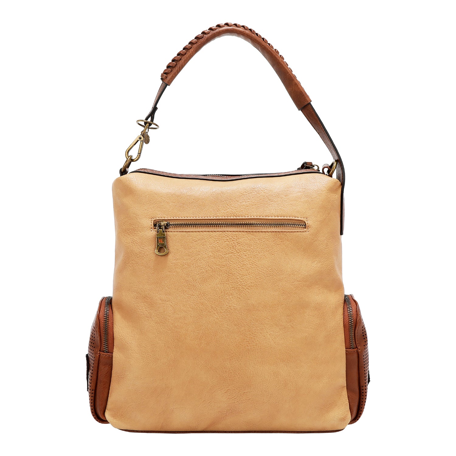 BOLSO HOBO CON PARCHE VINTAGE (MARRON)