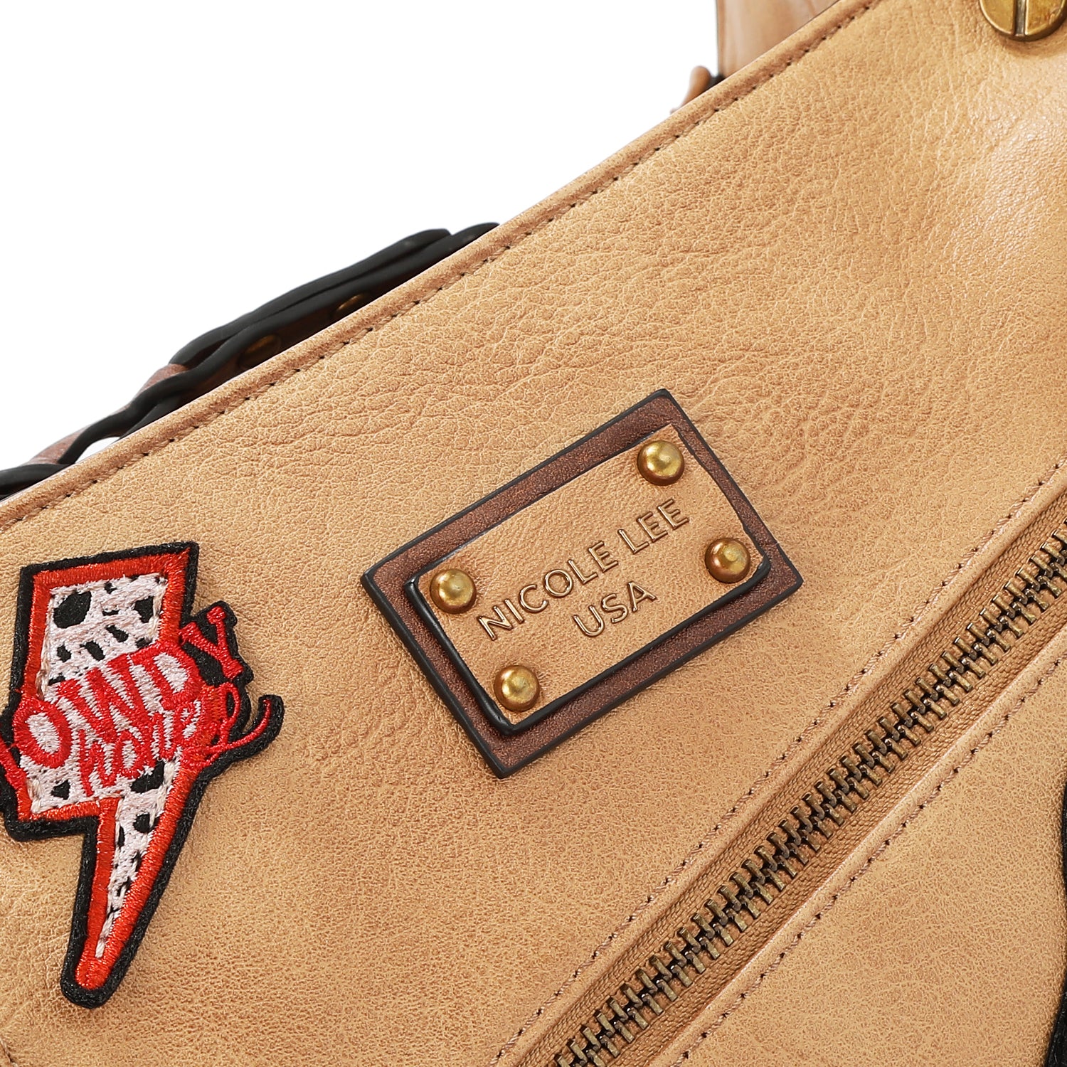 BOLSO MENSAJERO VINTAGE CON PARCHE (MARRON)