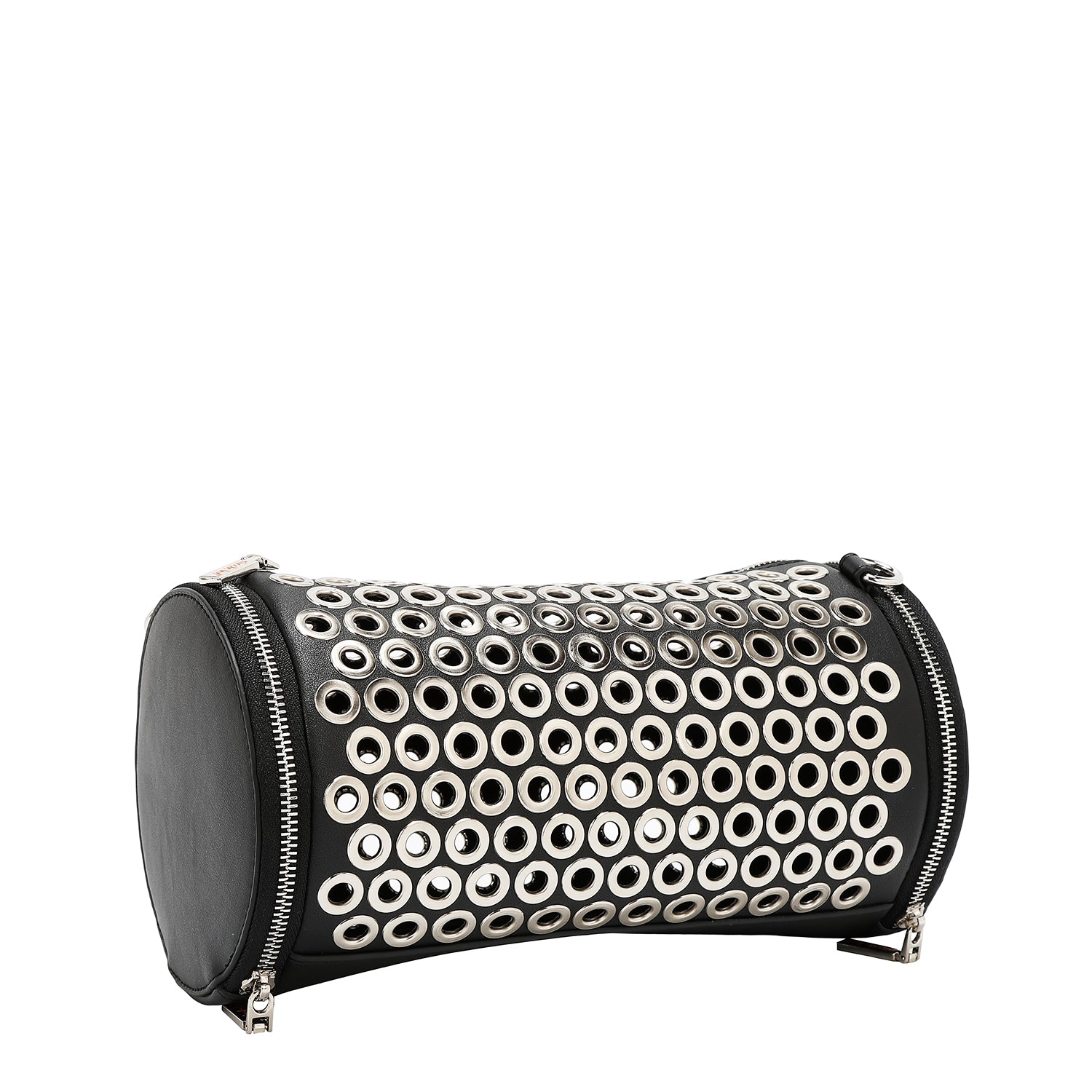 BOLSA DE BARRIL CON BORDE DE OJALES (NEGRO)