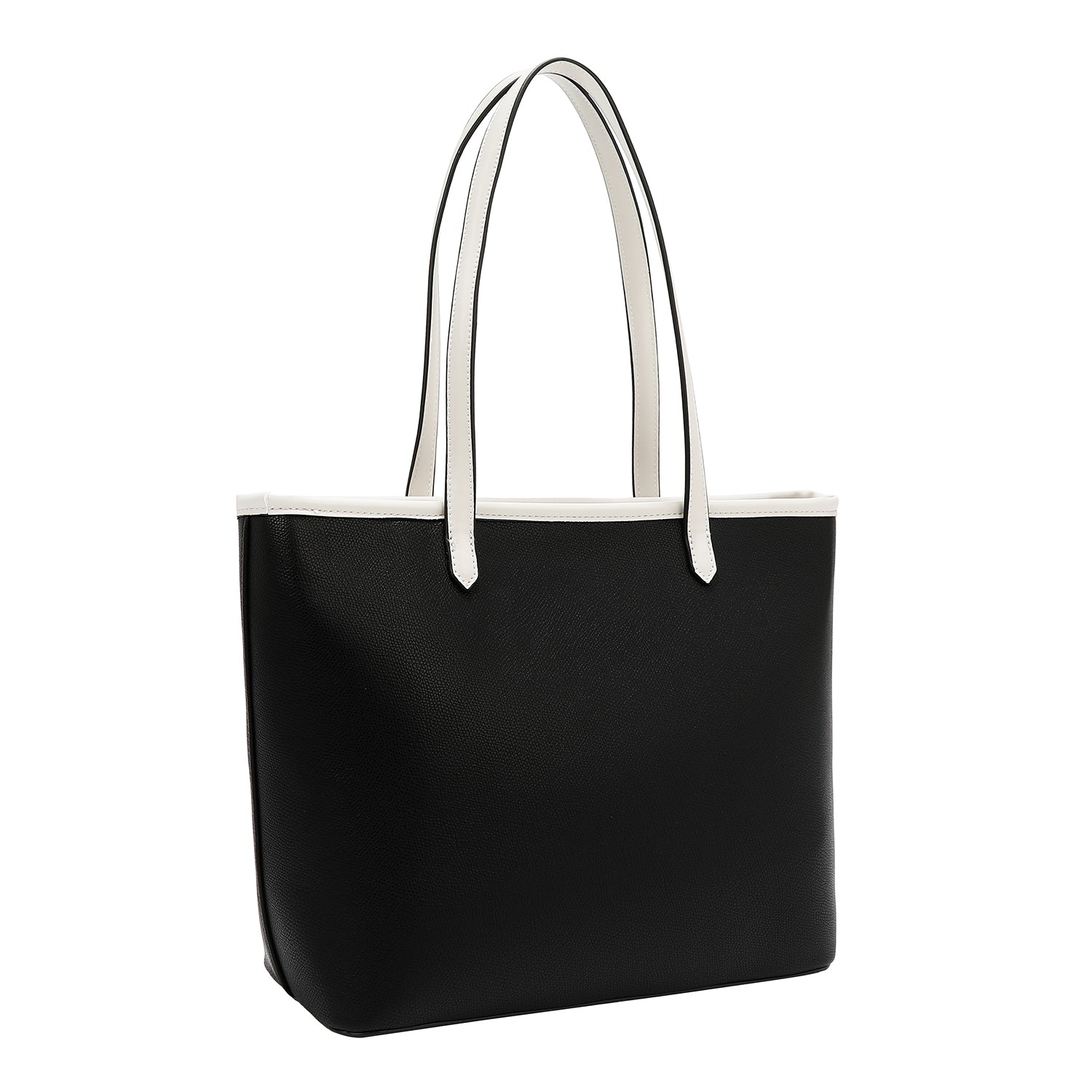 BOLSO SHOPPER CON BOLSILLO Y BLOQUES DE COLOR (NEGRO)