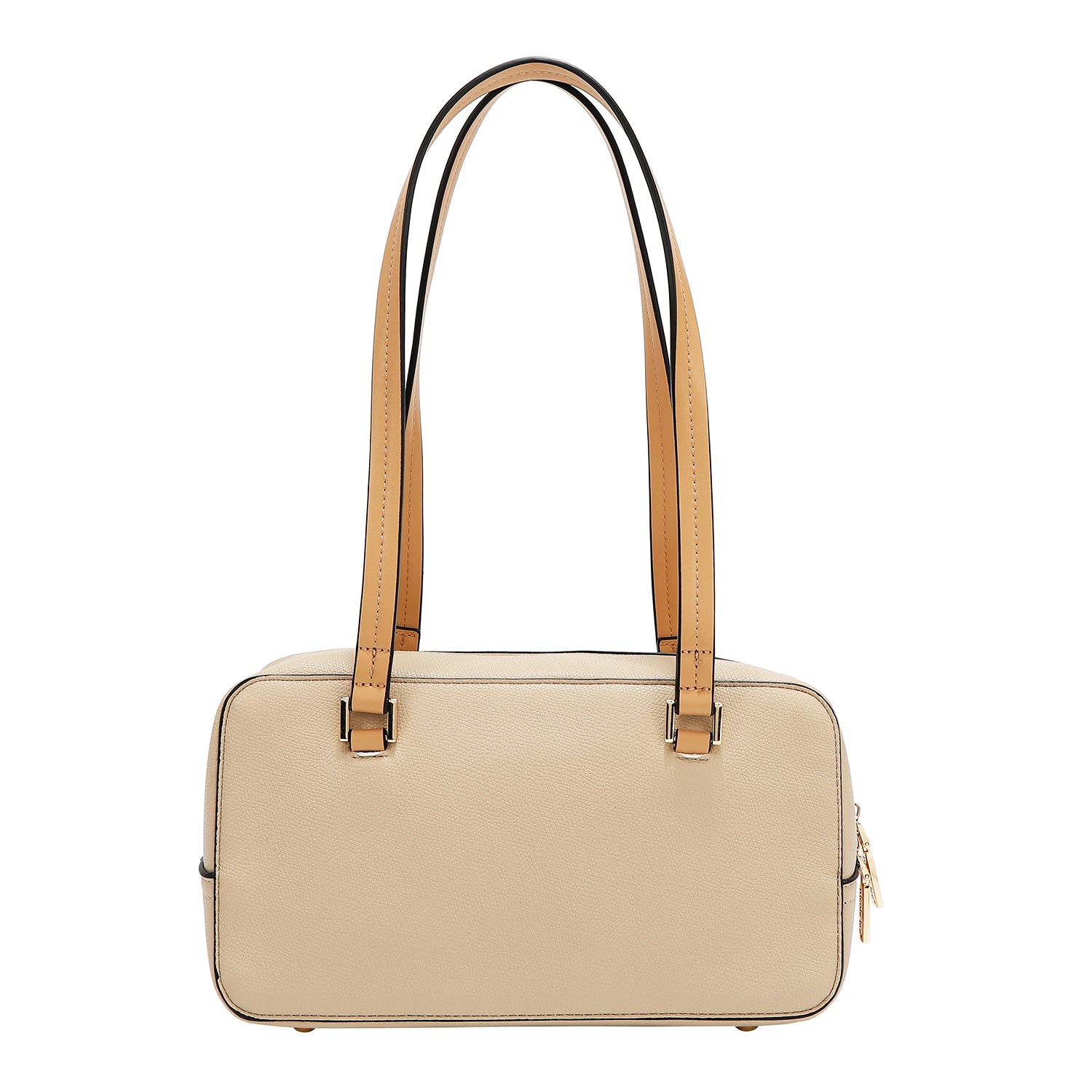 Shoulder bag with pocket and color blocks (Taupe)