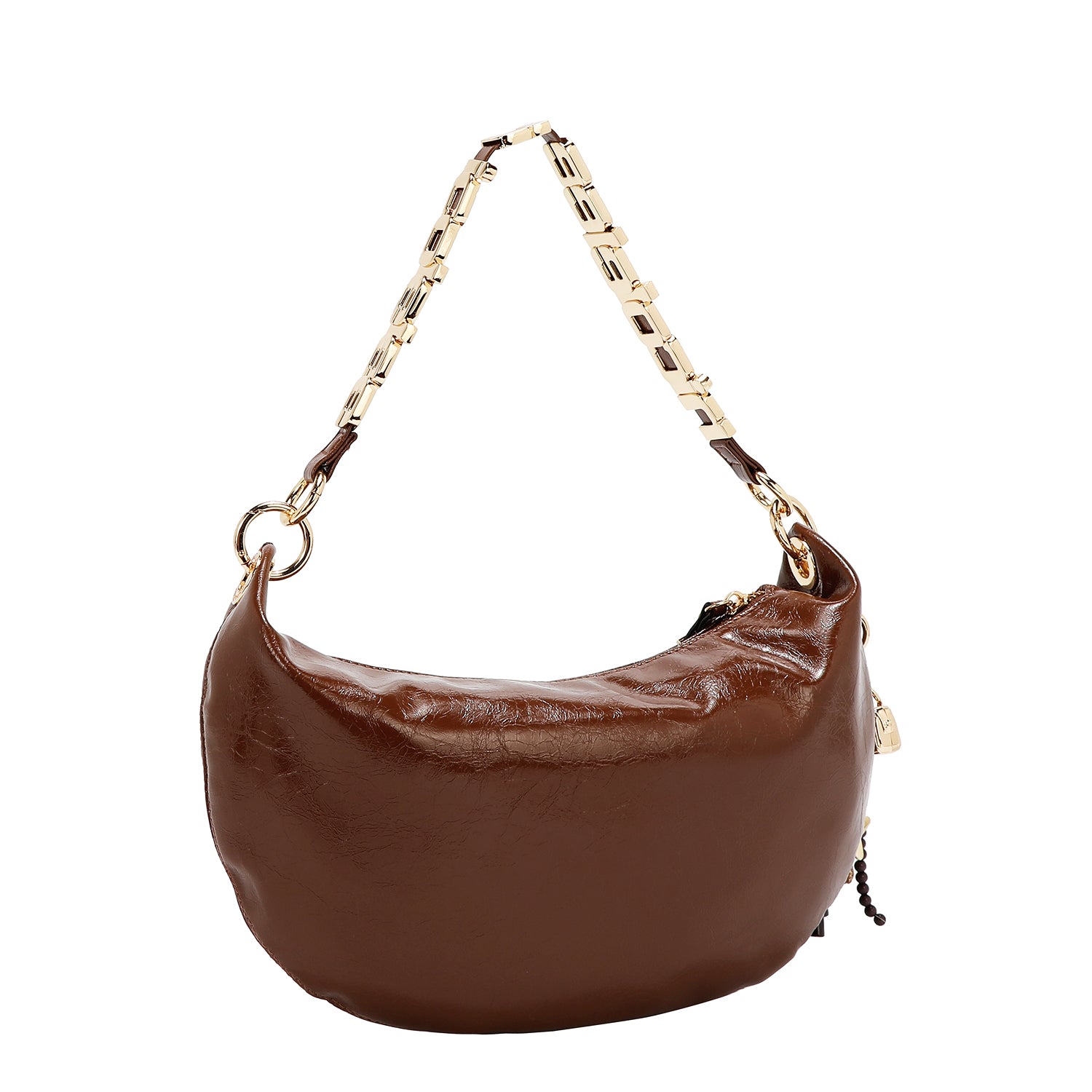 BOLSO DE HOMBRO BRILLANTE LUXE (MARRON)