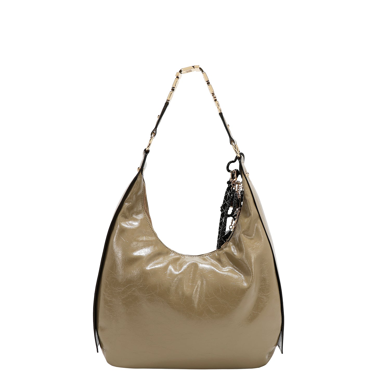 BOLSO HOBO LUXE CON BRILLO (OLIVA)
