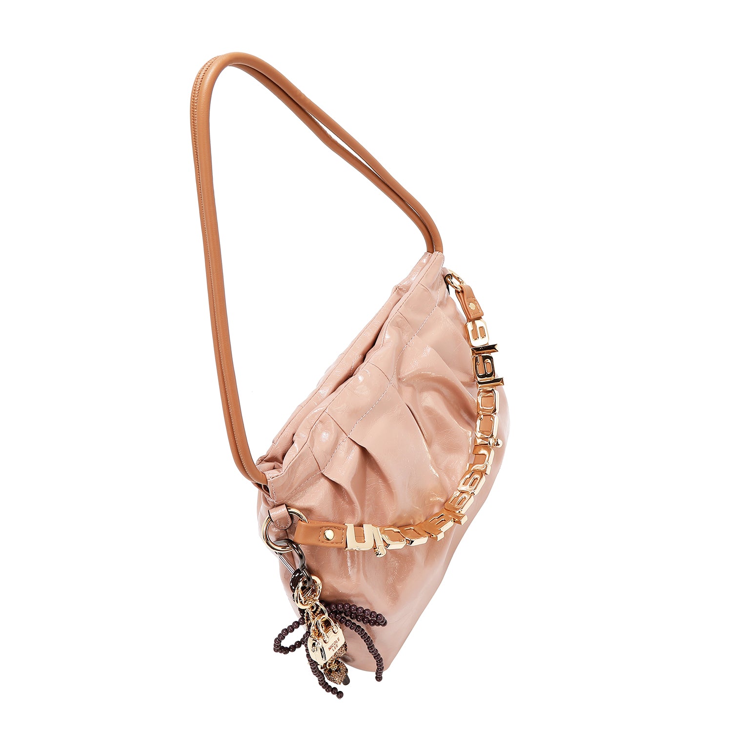 BOLSA DE HOMBRO CUADRADA DE LUJO SHIMMER (ROSA)