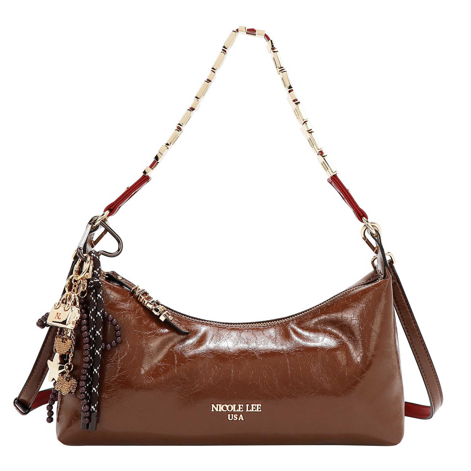 BOLSO DE HOMBRO LUXE SHIMMER (MARRON)