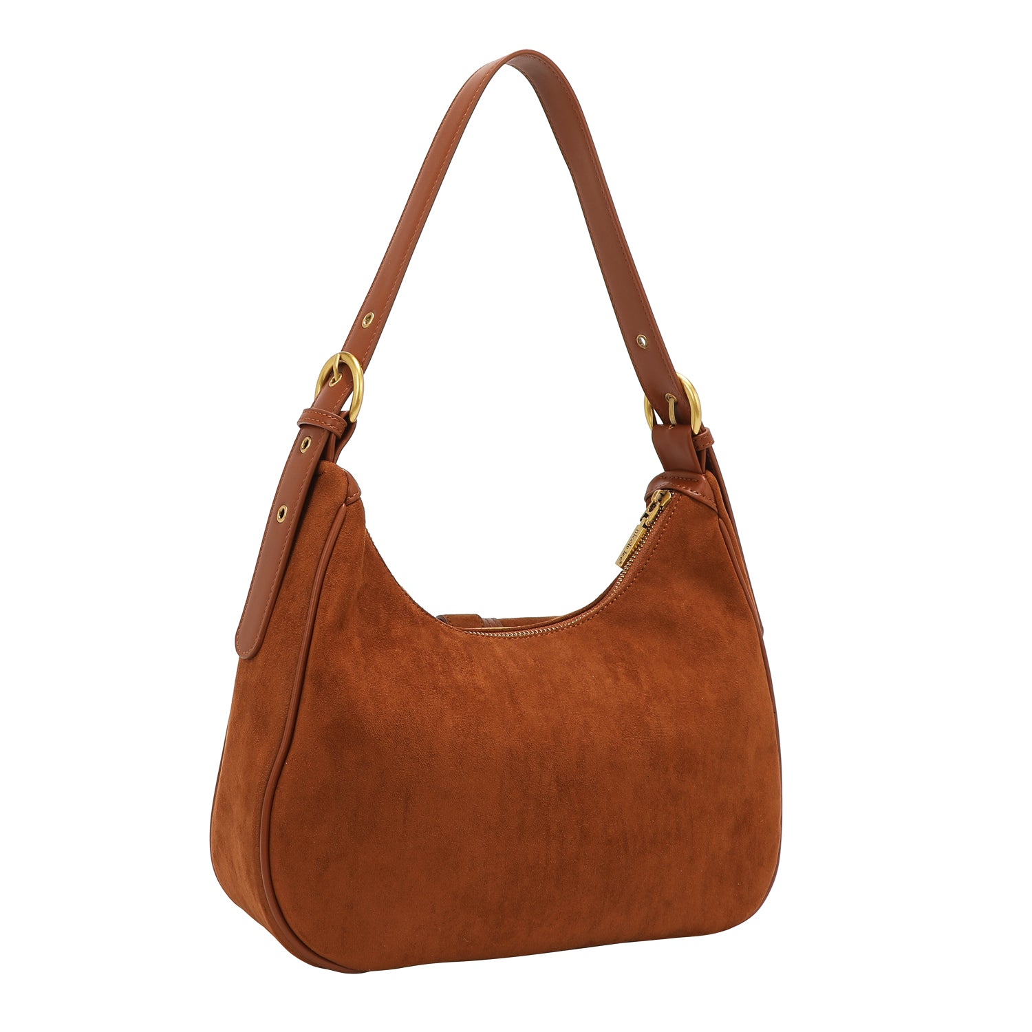 BOLSO DE HOMBRO CON DISEÑO FLORAL (MARRON)