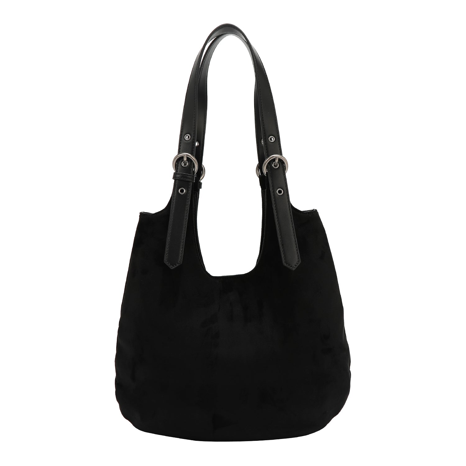 BOLSO HOBO CON DISEÑO FLORAL (NEGRO)