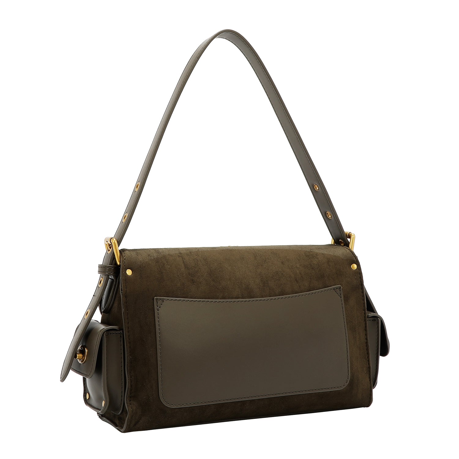 BOLSO DE MANO CON DISEÑO FLORAL (OLIVA)