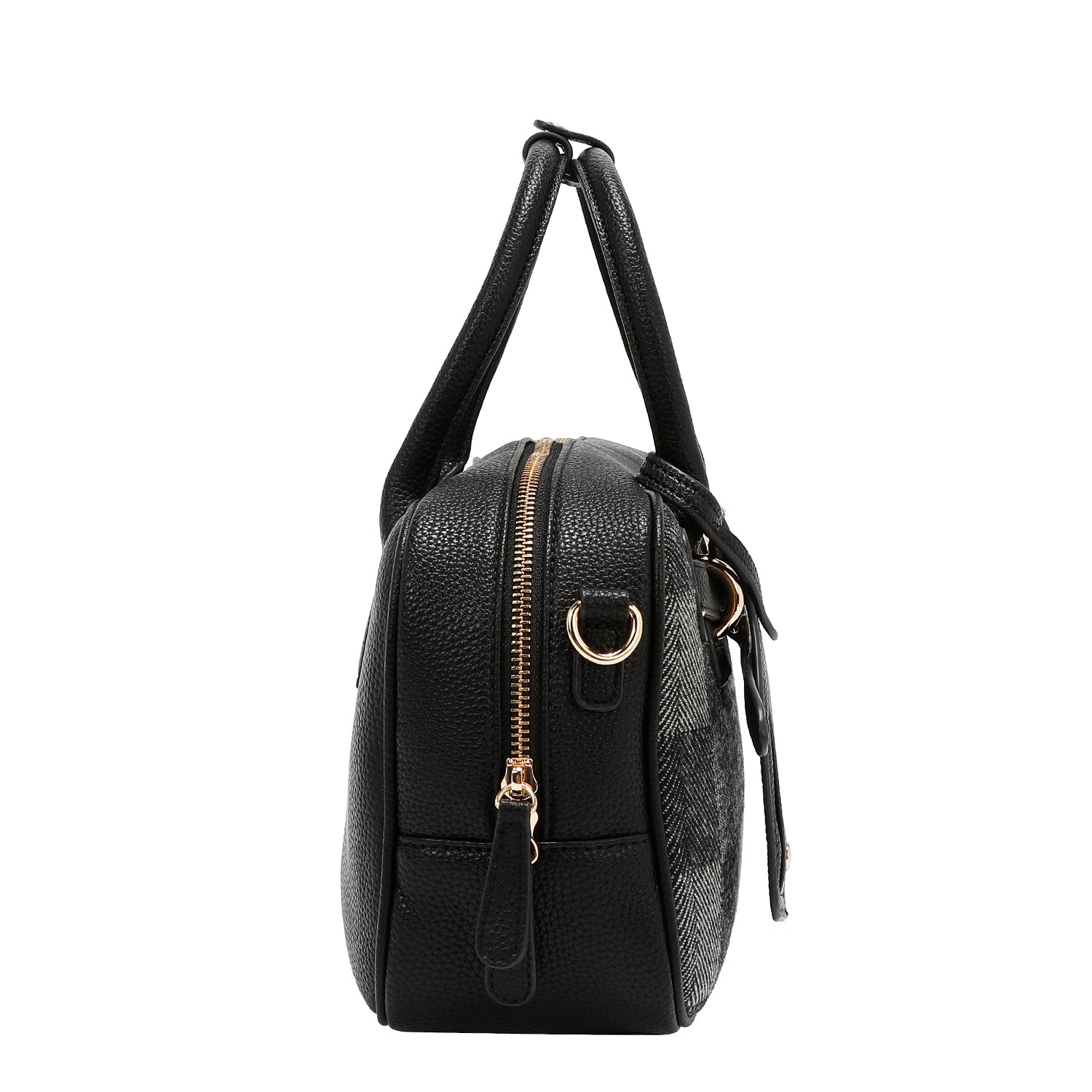 BOLSO BOSTON CHIC CON CUADROS (NEGRO)