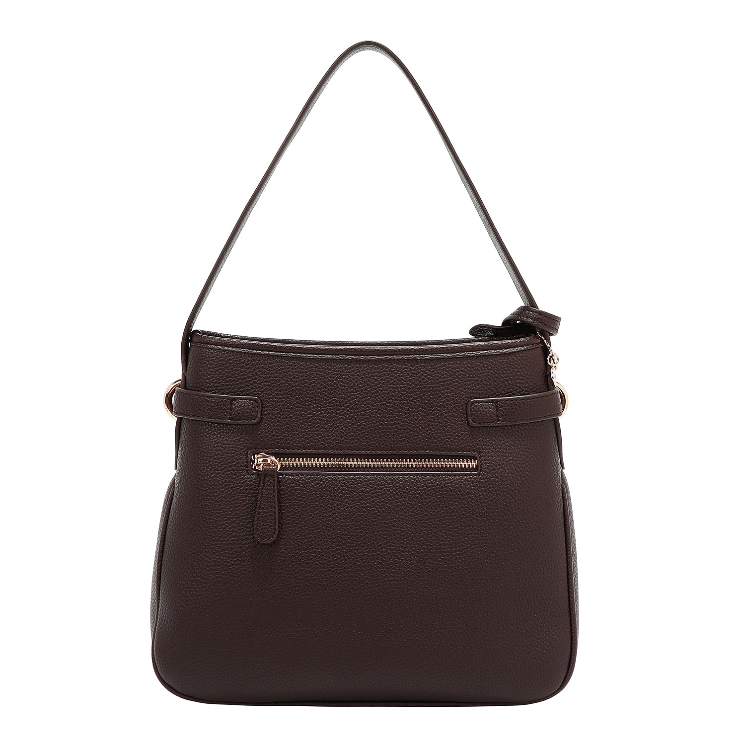 BOLSO HOBO CHIC CON CUADROS (MARRON)