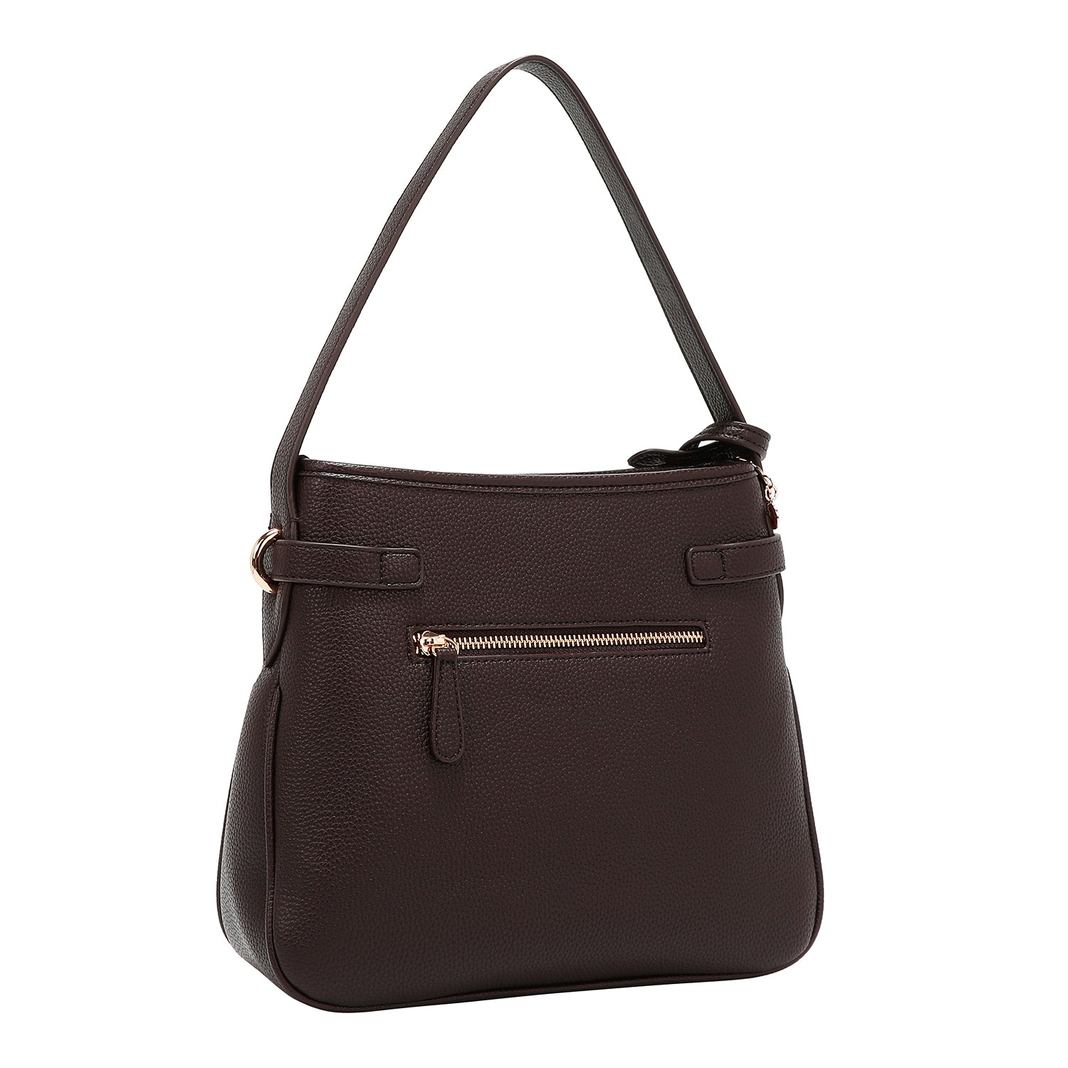BOLSO HOBO CHIC CON CUADROS (MARRON)