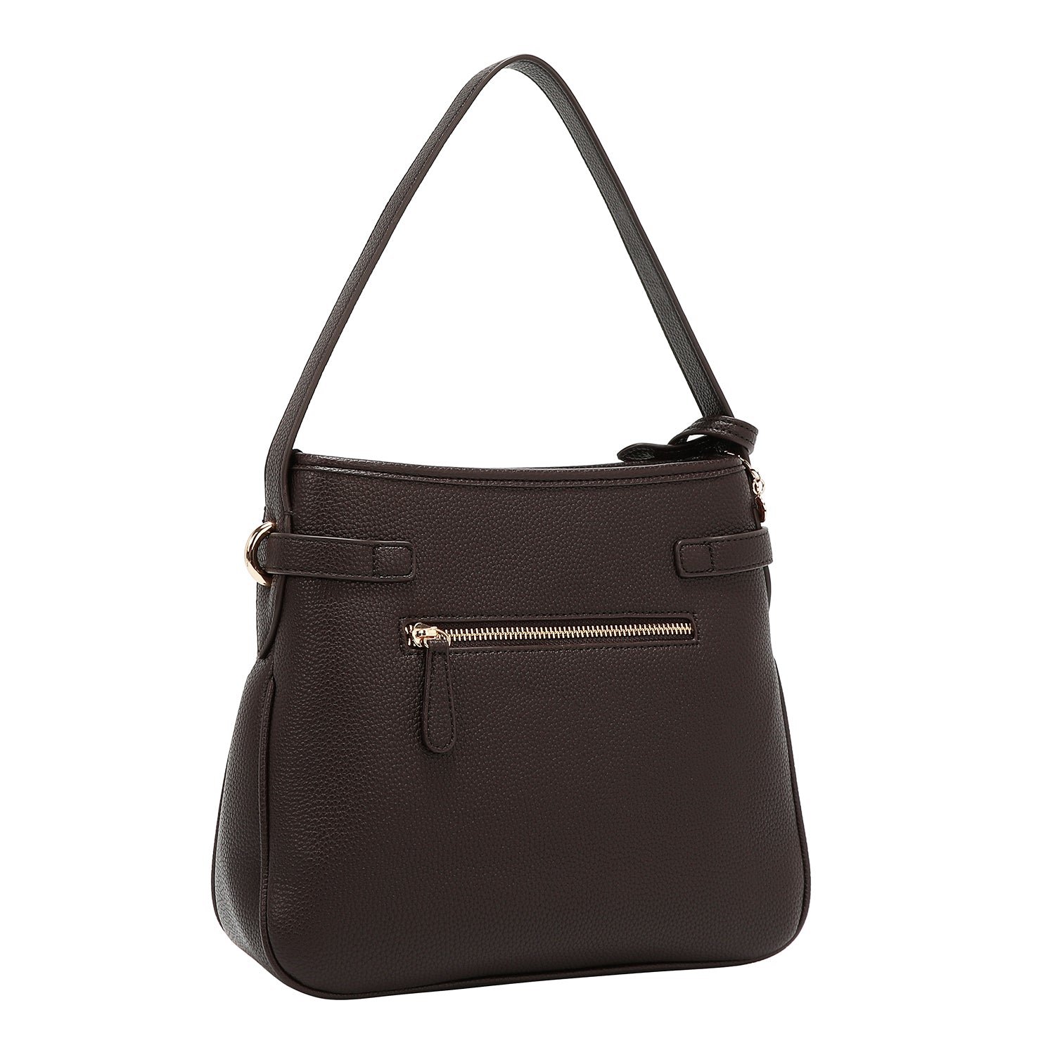 BOLSO HOBO CHIC CON CUADROS (MARRON CLARO)