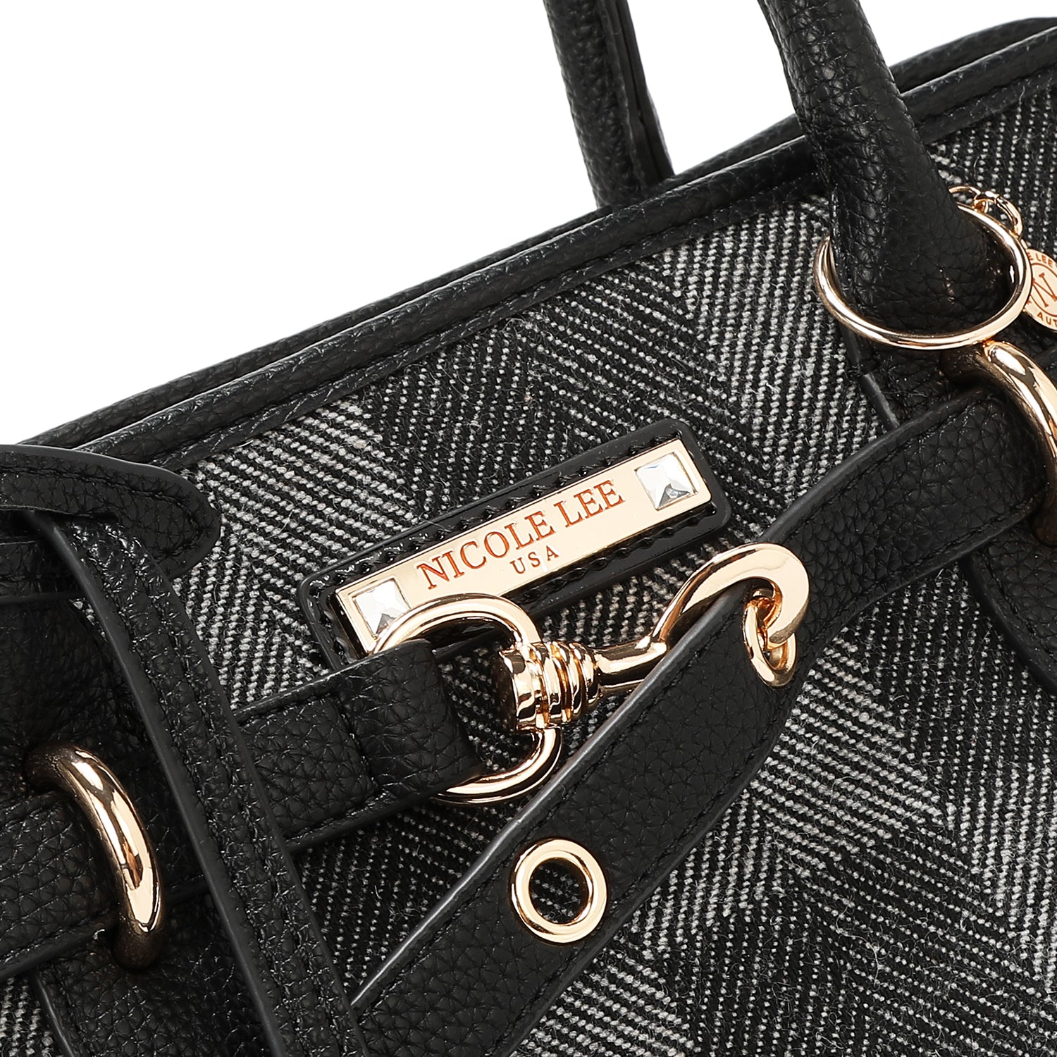 BOLSO TOTE CHIC CON CUADROS (NEGRO)