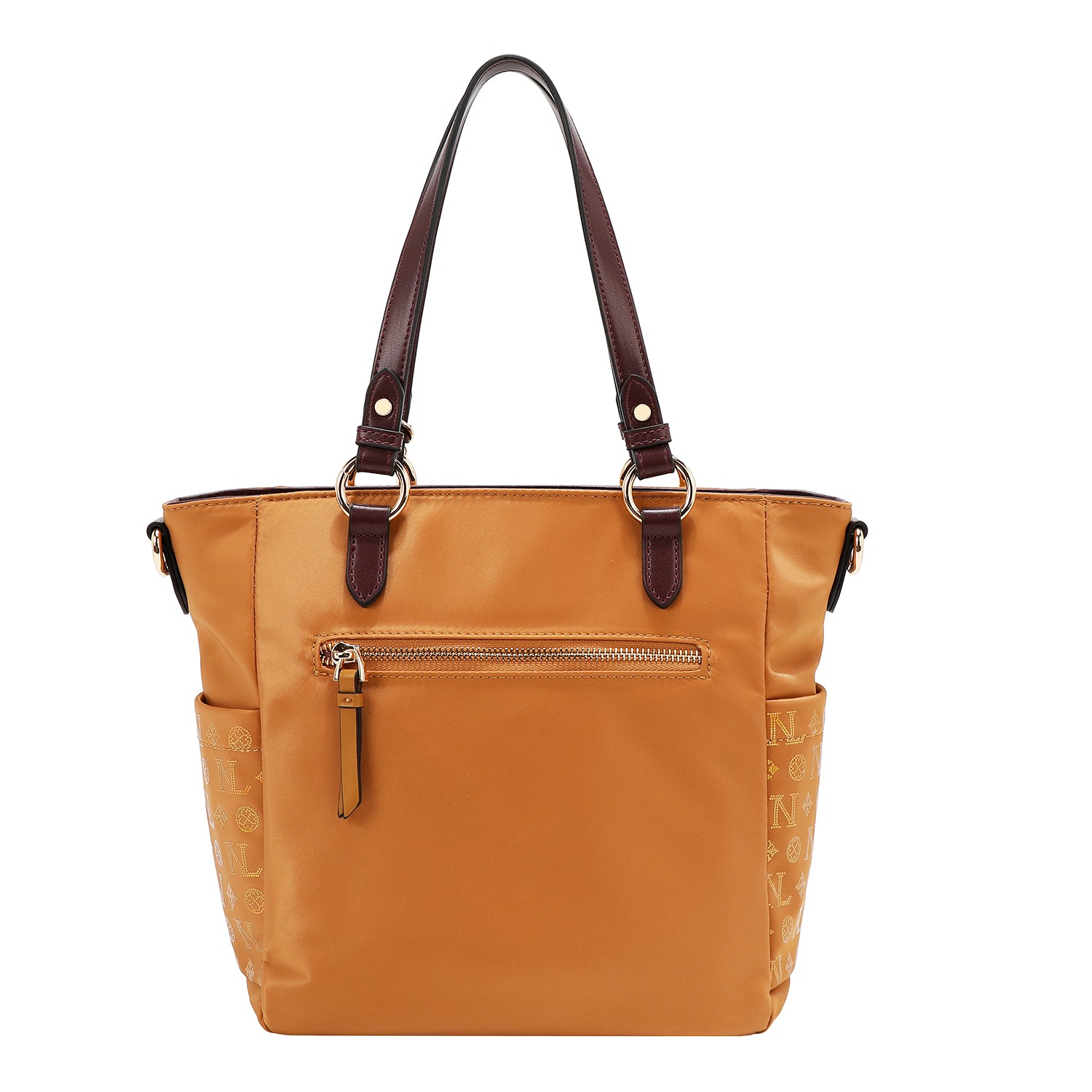 BOLSO DE MANO CON MONOGRAMA (CAMEL)