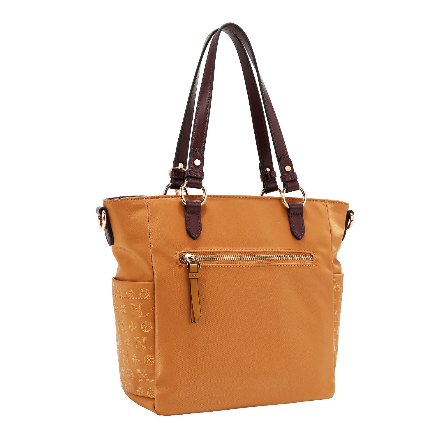 BOLSO DE MANO CON MONOGRAMA (CAMEL)