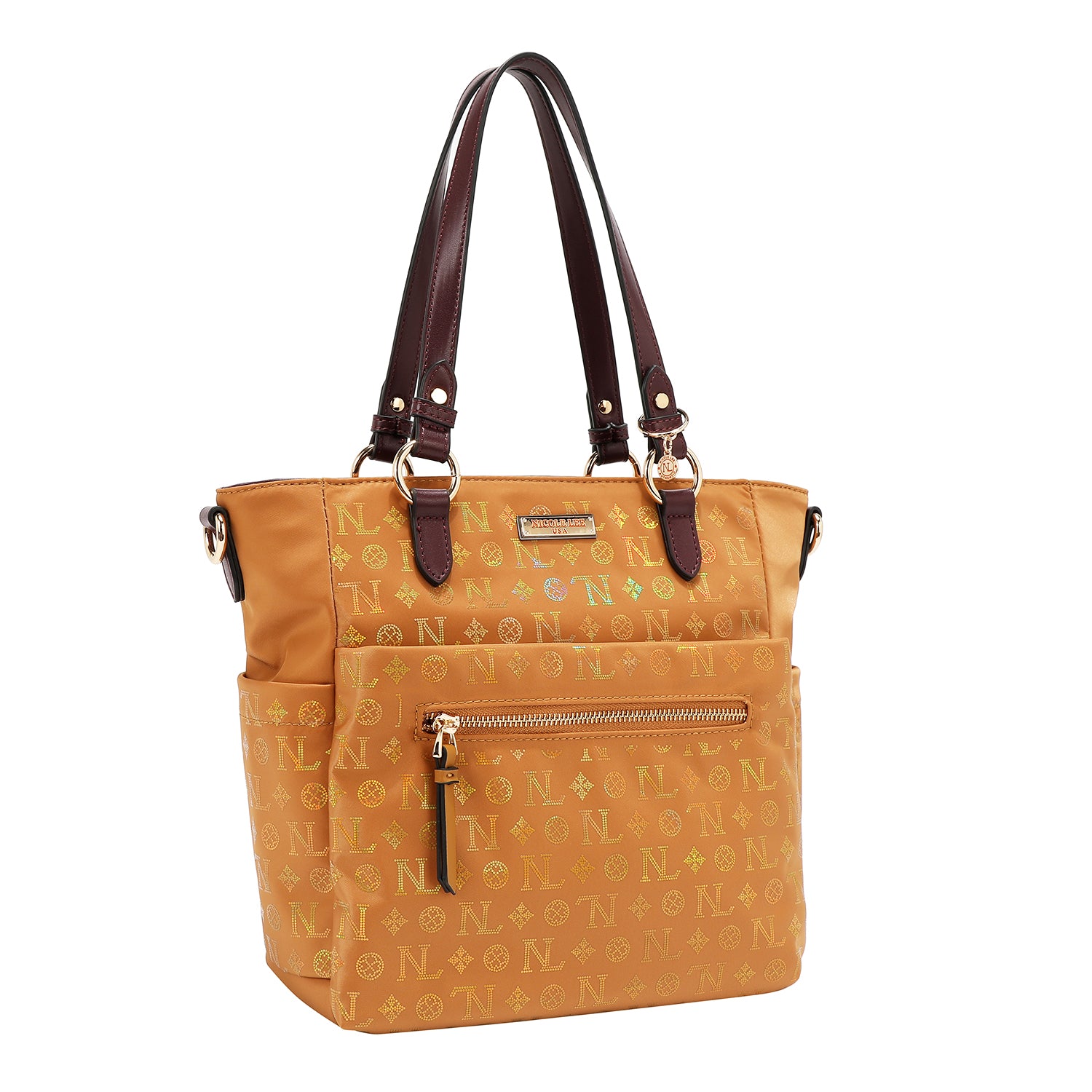 BOLSO DE MANO CON MONOGRAMA (CAMEL)
