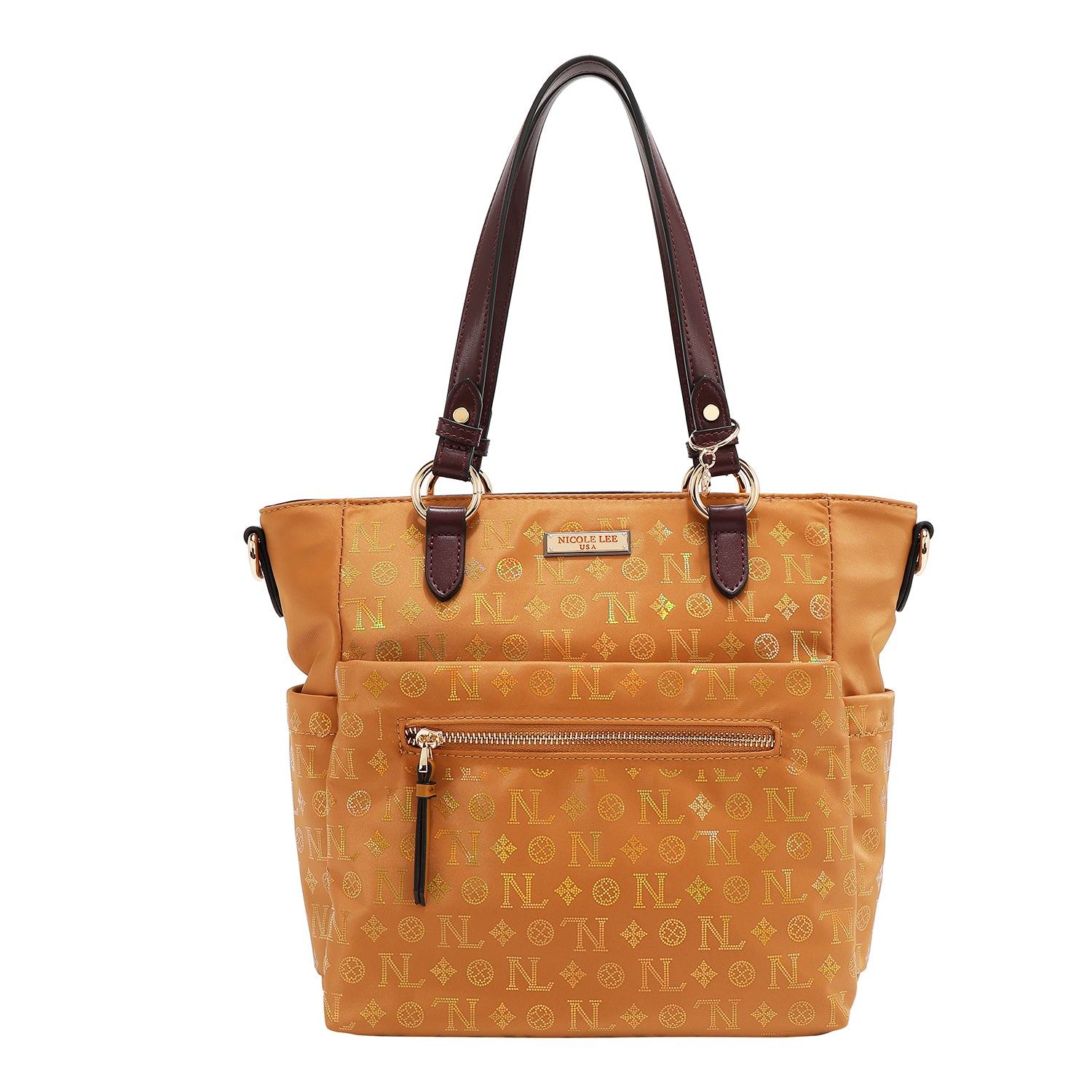 BOLSO DE MANO CON MONOGRAMA (CAMEL)