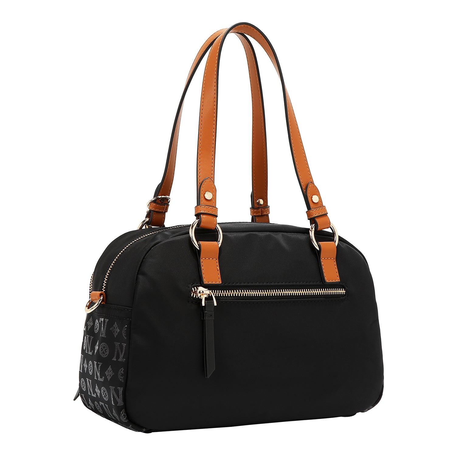 BOLSO BOSTON CON LOGOTIPO MONOGRAMA (NEGRO)